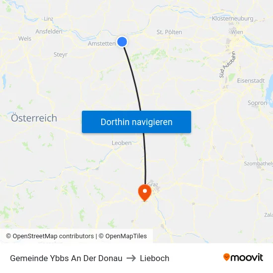 Gemeinde Ybbs An Der Donau to Lieboch map