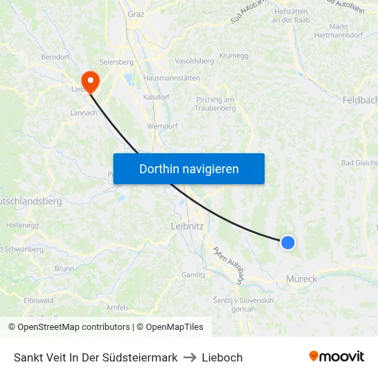 Sankt Veit In Der Südsteiermark to Lieboch map