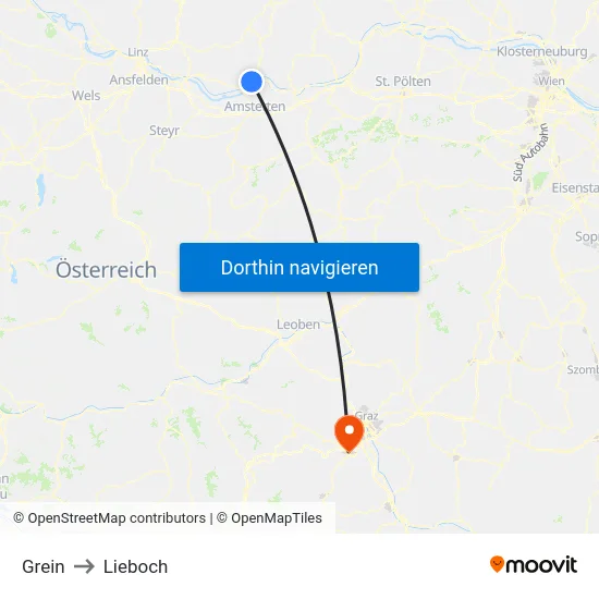 Grein to Lieboch map
