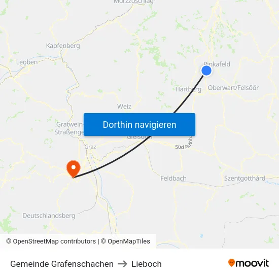 Gemeinde Grafenschachen to Lieboch map