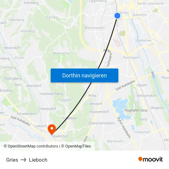 Gries to Lieboch map