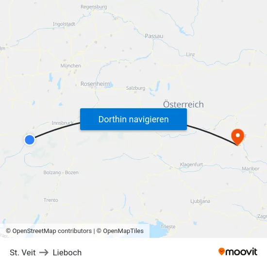 St. Veit to Lieboch map
