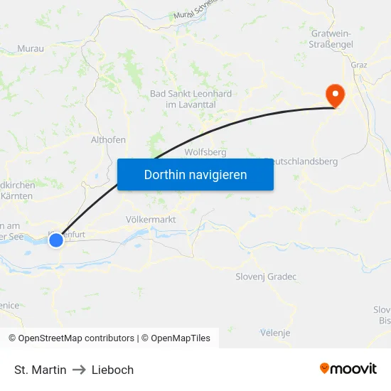 St. Martin to Lieboch map