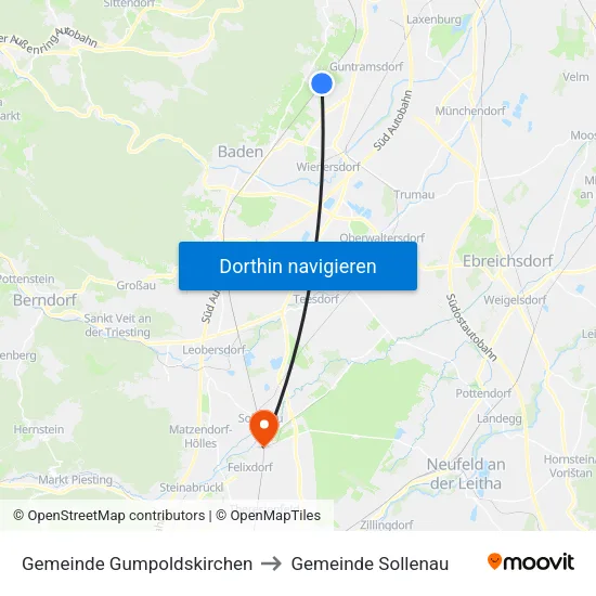 Gemeinde Gumpoldskirchen to Gemeinde Sollenau map