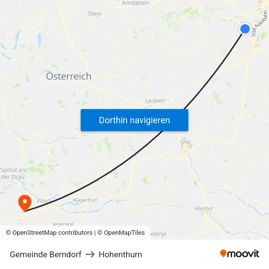 Gemeinde Berndorf to Hohenthurn map
