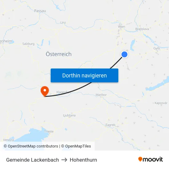 Gemeinde Lackenbach to Hohenthurn map