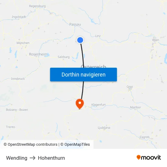 Wendling to Hohenthurn map