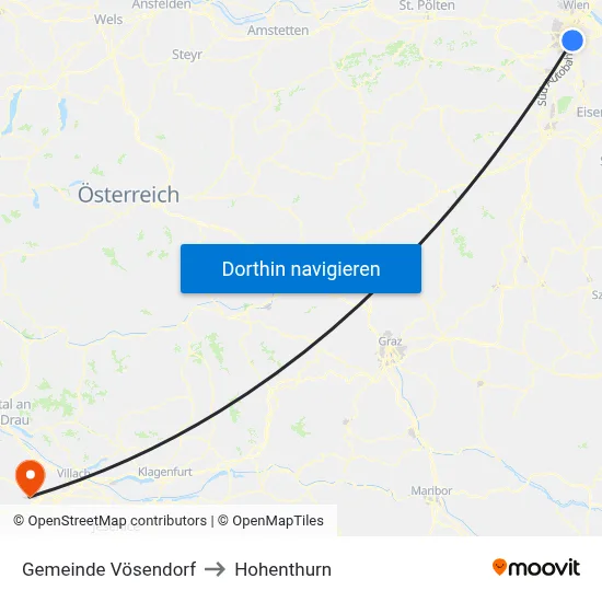 Gemeinde Vösendorf to Hohenthurn map