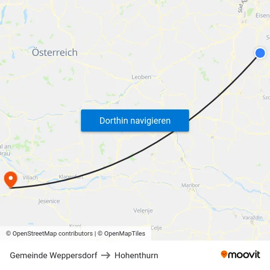 Gemeinde Weppersdorf to Hohenthurn map