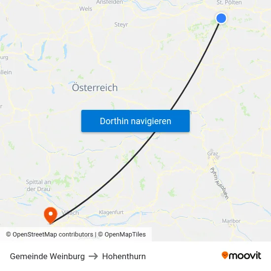 Gemeinde Weinburg to Hohenthurn map