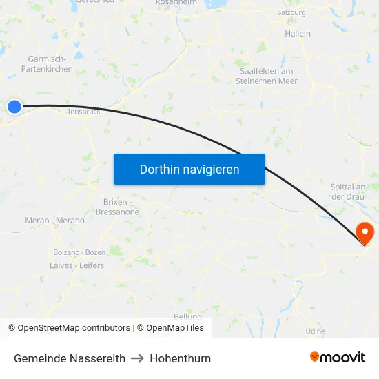 Gemeinde Nassereith to Hohenthurn map