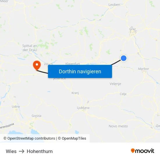 Wies to Hohenthurn map