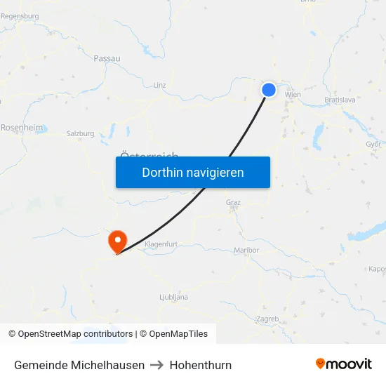 Gemeinde Michelhausen to Hohenthurn map