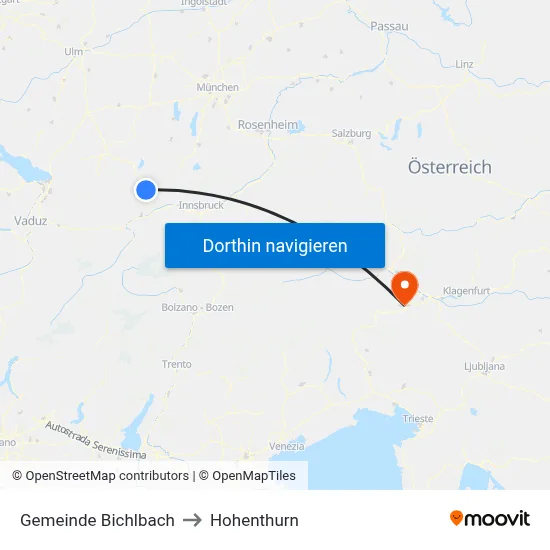 Gemeinde Bichlbach to Hohenthurn map