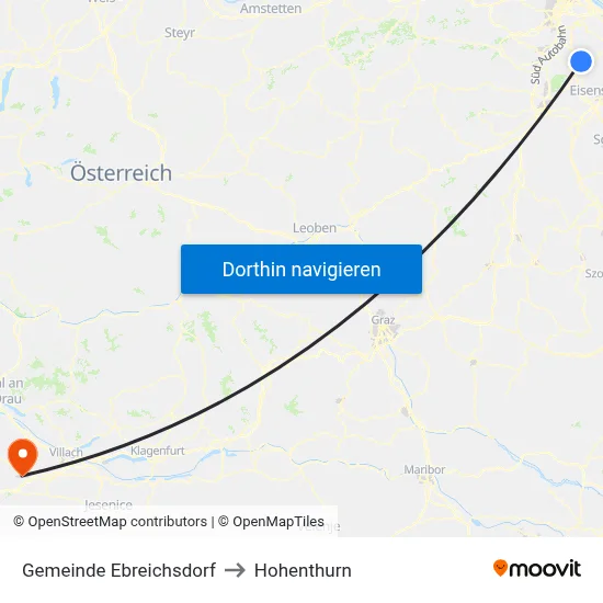 Gemeinde Ebreichsdorf to Hohenthurn map