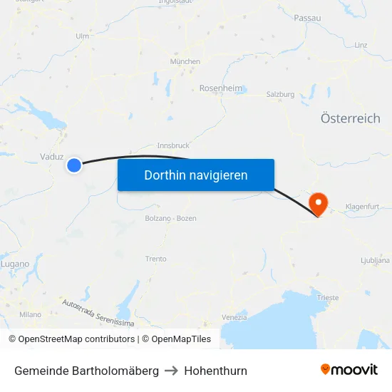 Gemeinde Bartholomäberg to Hohenthurn map