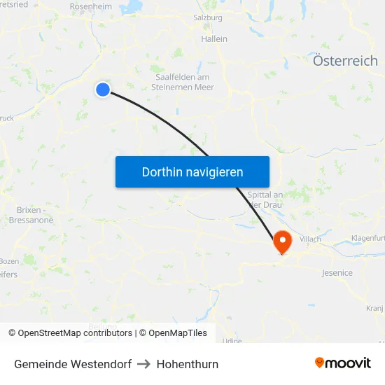 Gemeinde Westendorf to Hohenthurn map