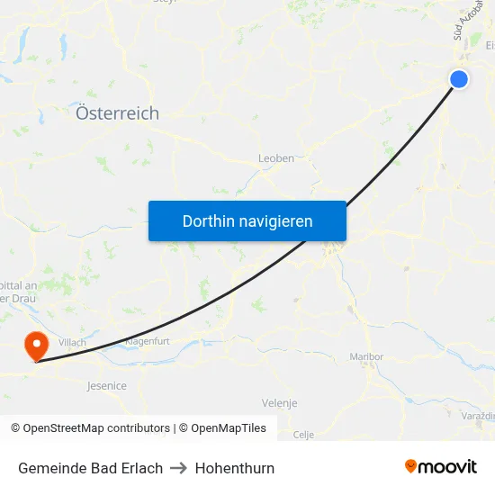 Gemeinde Bad Erlach to Hohenthurn map