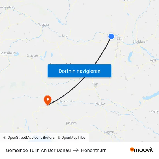Gemeinde Tulln An Der Donau to Hohenthurn map