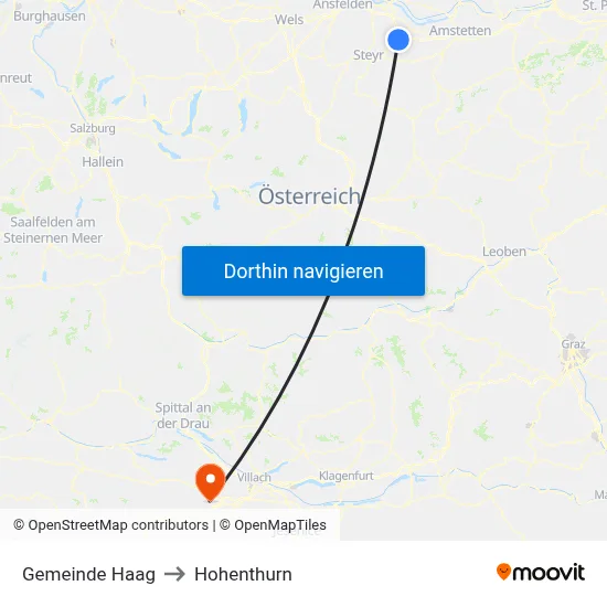 Gemeinde Haag to Hohenthurn map