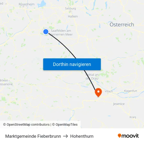 Marktgemeinde Fieberbrunn to Hohenthurn map