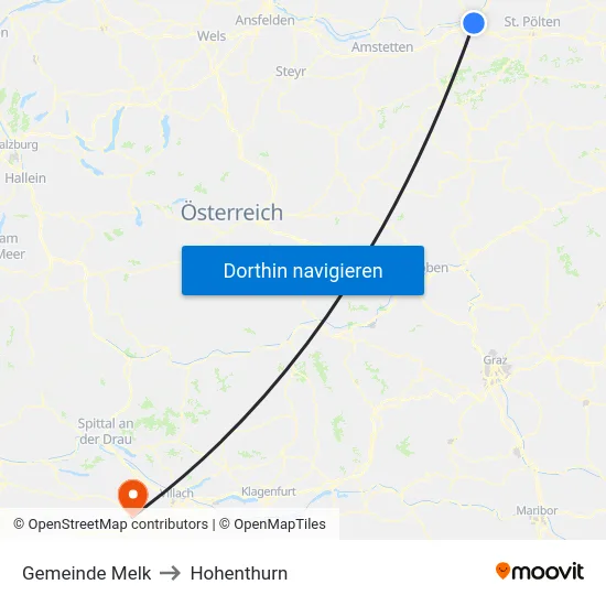 Gemeinde Melk to Hohenthurn map