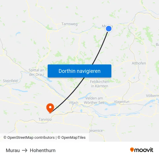 Murau to Hohenthurn map