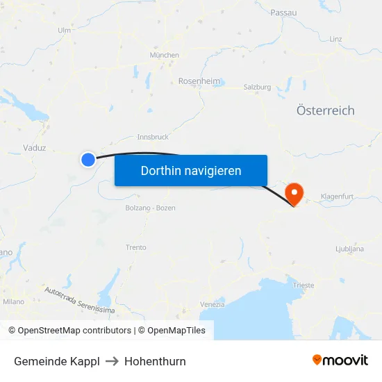 Gemeinde Kappl to Hohenthurn map