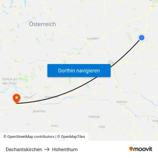 Dechantskirchen to Hohenthurn map