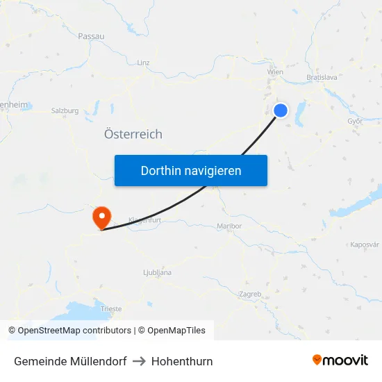 Gemeinde Müllendorf to Hohenthurn map