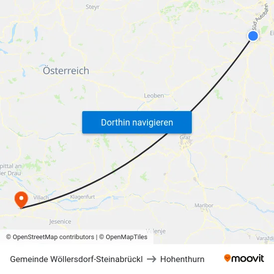Gemeinde Wöllersdorf-Steinabrückl to Hohenthurn map