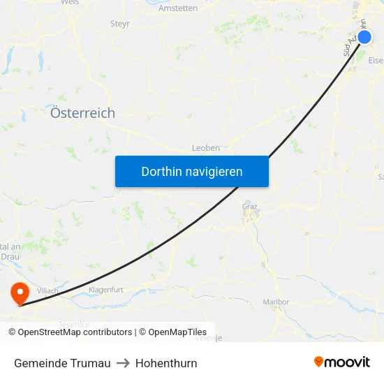 Gemeinde Trumau to Hohenthurn map