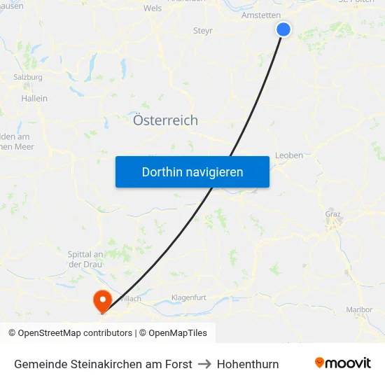 Gemeinde Steinakirchen am Forst to Hohenthurn map