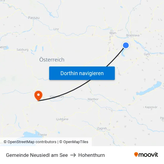Gemeinde Neusiedl am See to Hohenthurn map