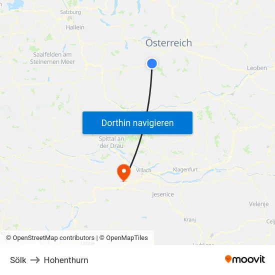 Sölk to Hohenthurn map