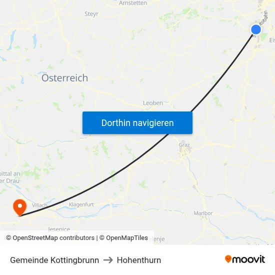 Gemeinde Kottingbrunn to Hohenthurn map