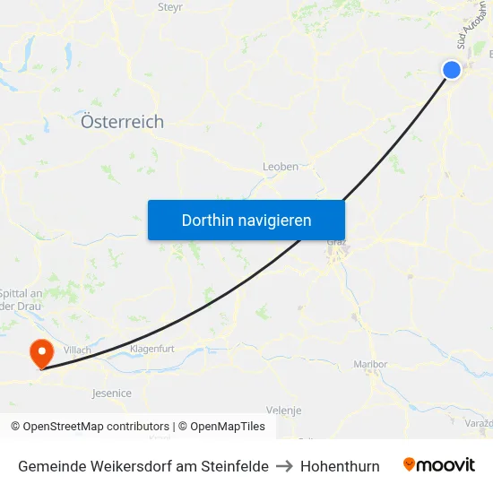 Gemeinde Weikersdorf am Steinfelde to Hohenthurn map