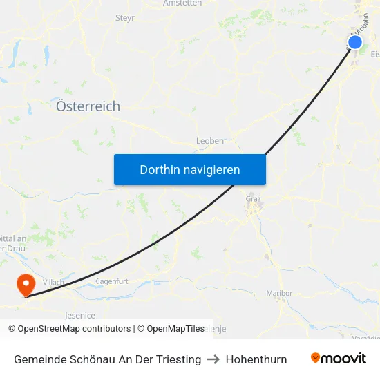 Gemeinde Schönau An Der Triesting to Hohenthurn map