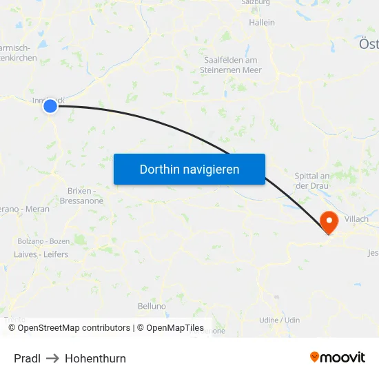 Pradl to Hohenthurn map