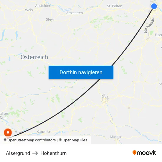 Alsergrund to Hohenthurn map