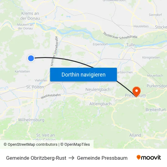 Gemeinde Obritzberg-Rust to Gemeinde Pressbaum map