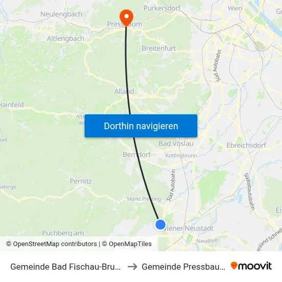 Gemeinde Bad Fischau-Brunn to Gemeinde Pressbaum map