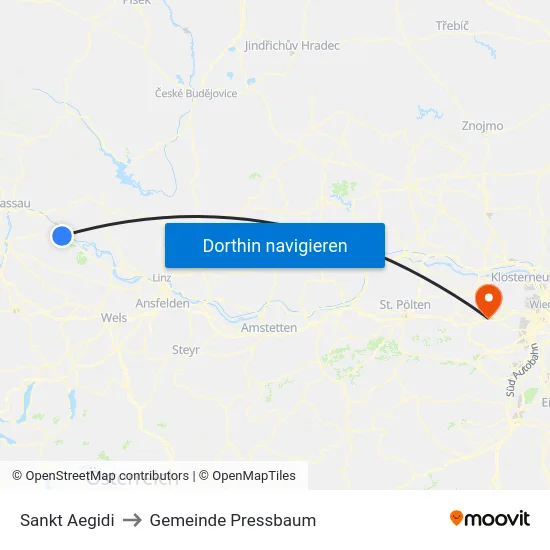 Sankt Aegidi to Gemeinde Pressbaum map