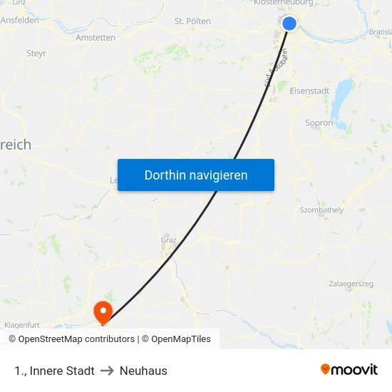 1., Innere Stadt to Neuhaus map