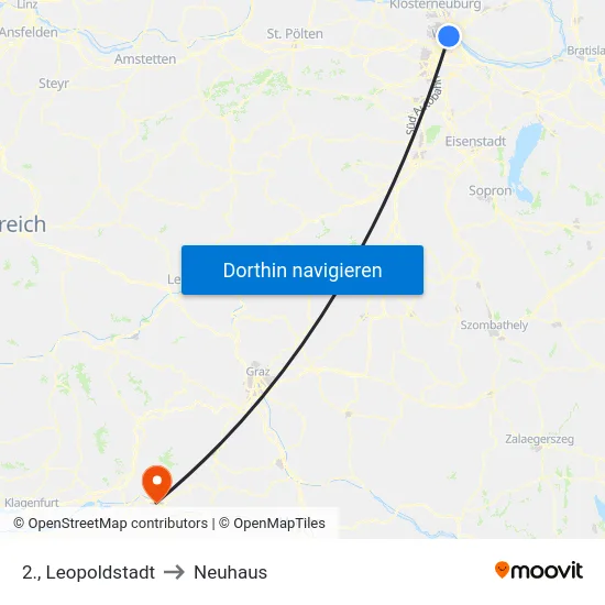 2., Leopoldstadt to Neuhaus map