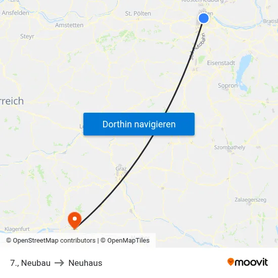 7., Neubau to Neuhaus map