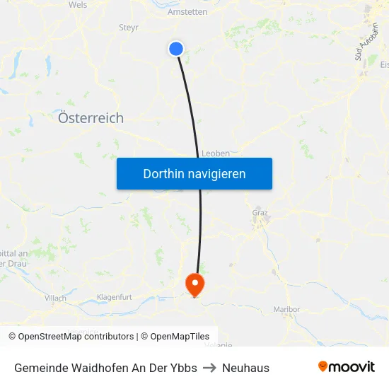 Gemeinde Waidhofen An Der Ybbs to Neuhaus map