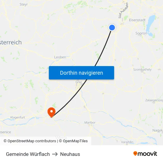 Gemeinde Würflach to Neuhaus map