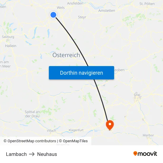Lambach to Neuhaus map