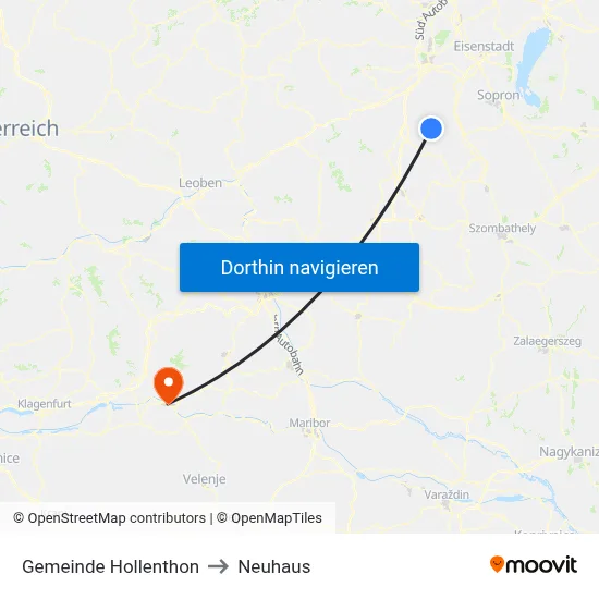 Gemeinde Hollenthon to Neuhaus map